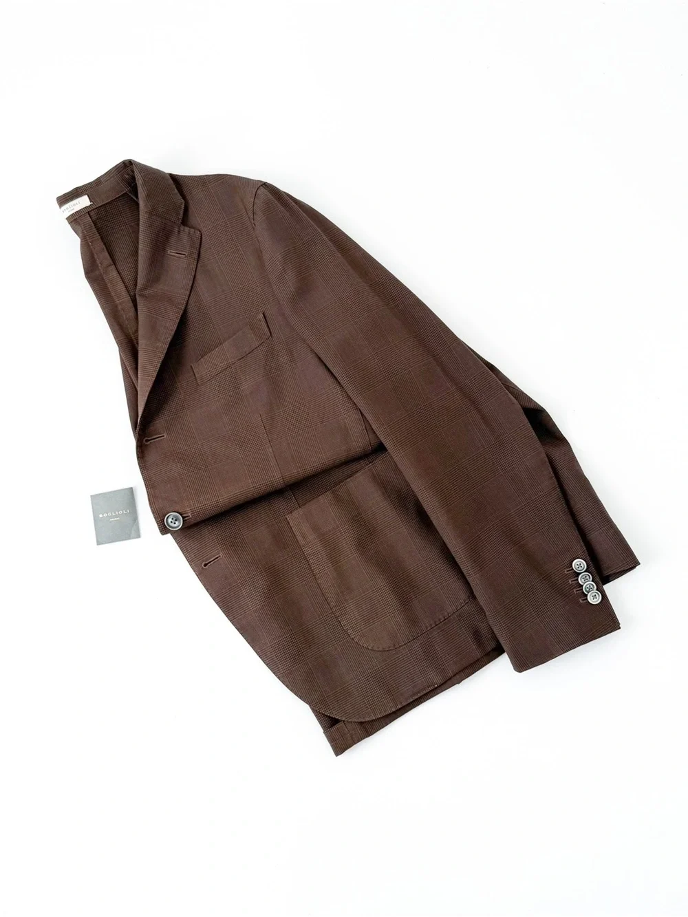 Boglioli K Jacket Brown Glen Plaid Men's Blazer Italian Wool Sport Coat Men's